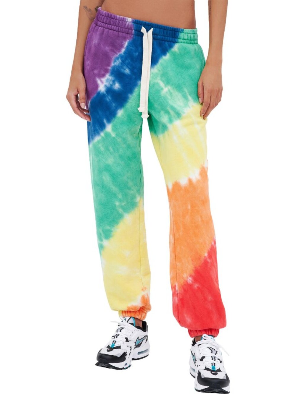 Spits59 Caster French Terry Sweatpants M/L NEW Tie Dye Rainbow Athleisure Jogger
